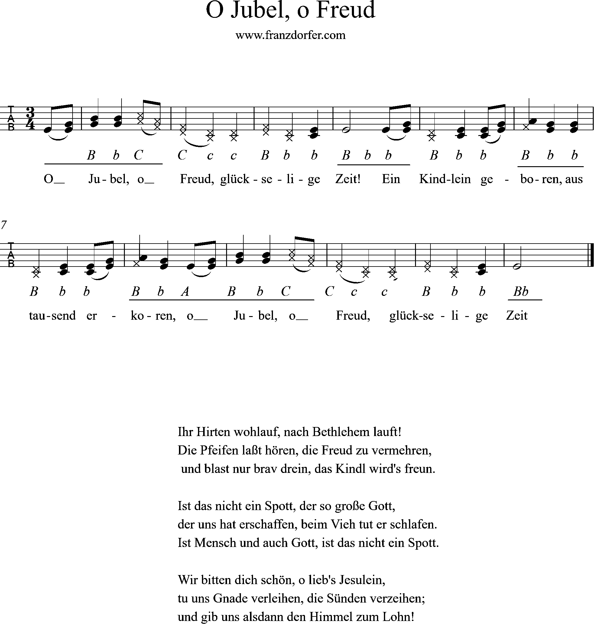 Griffschrift, Ziachnoten, O Jubel o Freud, Quetschn lernen steirische harmonika lernen, O Jubel , o Freud